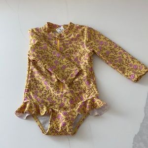 Bottom on long sleeve bathing suit